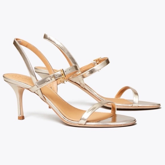 Tory Burch Shoes - Tory Burch Penelope Slingback Sandal Mirror Metallic Gold Size 9